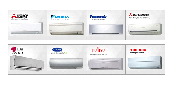 Wall units from Mitsubishi Electric, Daikin, Panasonic, Mitsubishi Heavy, LG, Carrier, Fujitsu and Toshiba — the brands Arif Aircond services